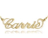 Personalized Name Necklace (Order Any Name) - 24K yellow Gold and Sterling Silver