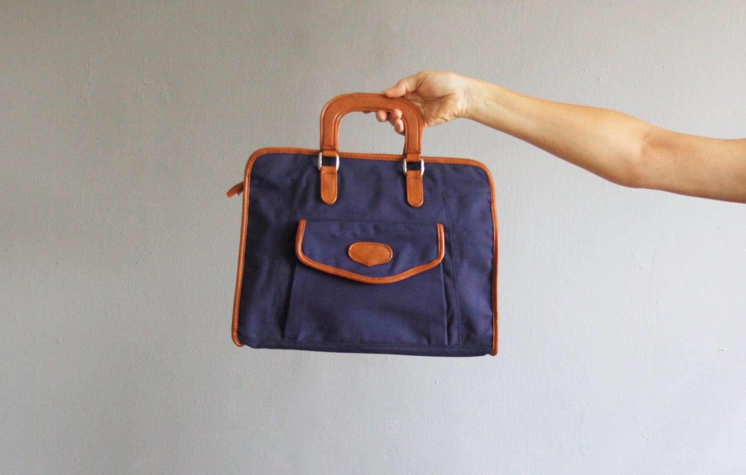 navy canvas bag