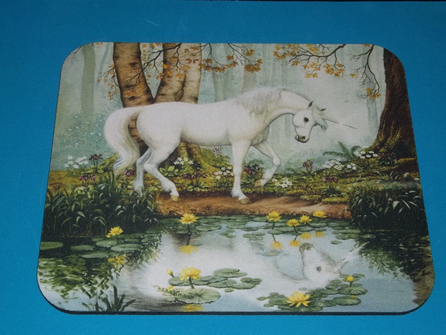 Beautiful Unicorn By The Water Mousepad