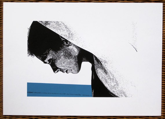 Swimmer on Diving Board - limited edition screenprint