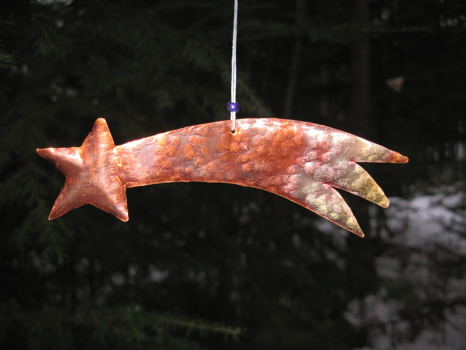 Shooting star copper ornament