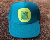 Lucky We Live Hawaii Hat - Neon Green