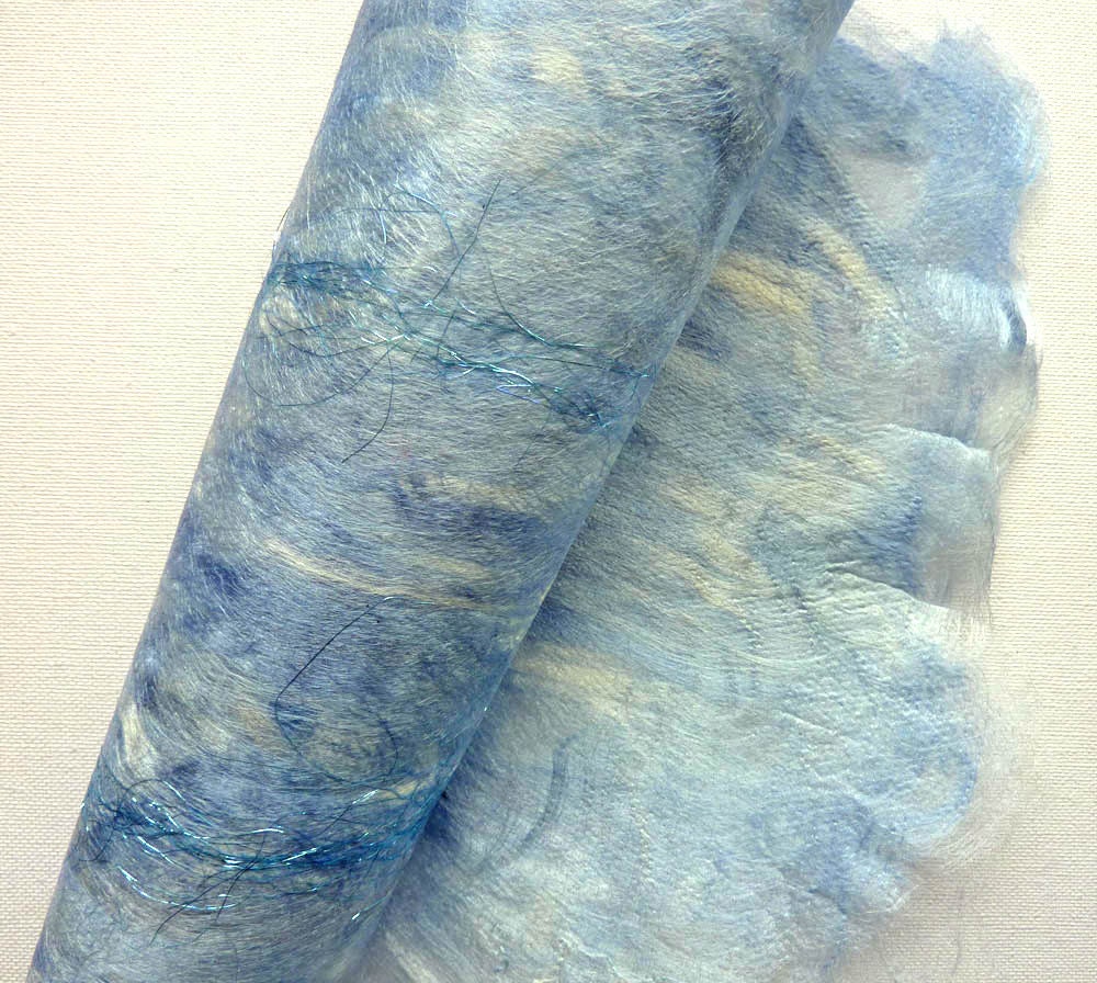 Silk Paper. Decorative Craft Paper. Collage Supplies. Pearl Blue