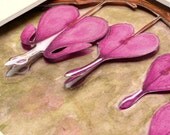 3D watercolor bleeding hearts reprint framable artwork