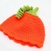Crochet Baby Pumpkin Hat - 0-3 month size. orange, green