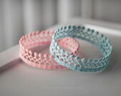Lace Crown Set, Newborn Baby Photo Prop, Twin Lace Crowns, His And Hers Baby Crown, Pink And Blue Lace Crown, Newborn Size