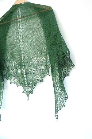 Green Hand Knit spring scarf