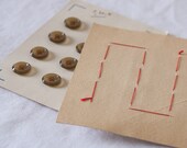 French Vintage Dark and Light Brown Plastic Buttons - Set of 2 Cards - Scrapbooking Sewing Mixed Media - Stocking Stuffer