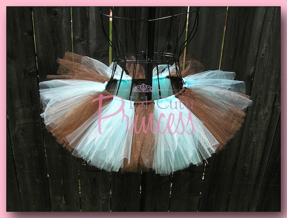Emily - Shimmer Aqua and Brown Tutu - Available in Baby, Toddler, Child, Teenage and Adult Sizes