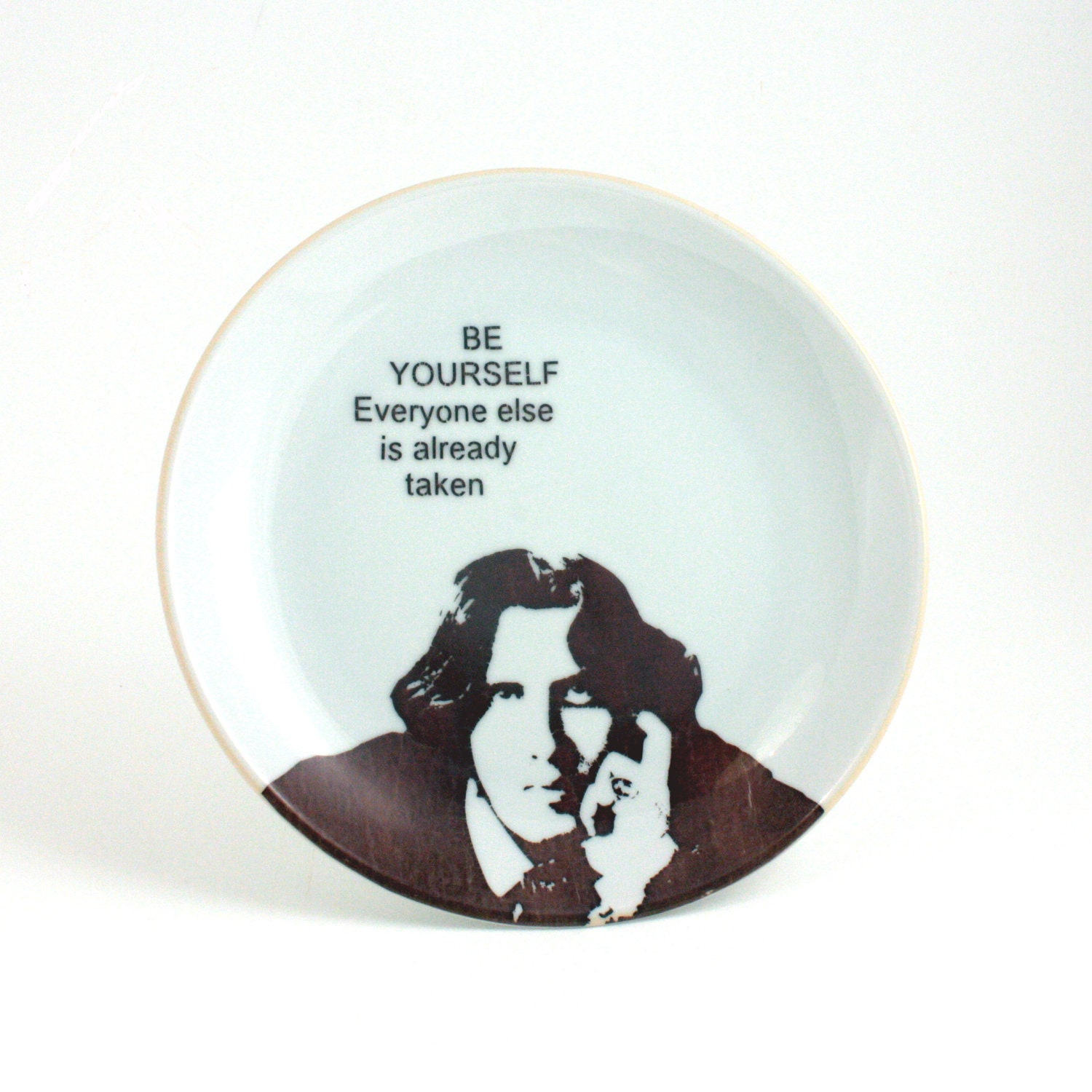 Oscar Wilde Plate Vintage Porcelain White Literature Writer Poet Irish London