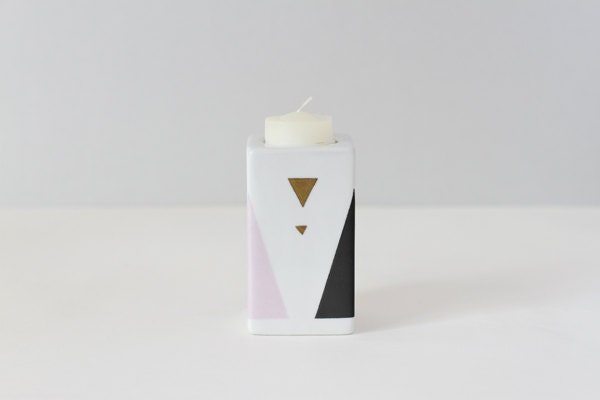 Geometric triangle candle holder