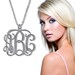 Monogram Necklace Personalized Monogram Necklace in Sterling Silver