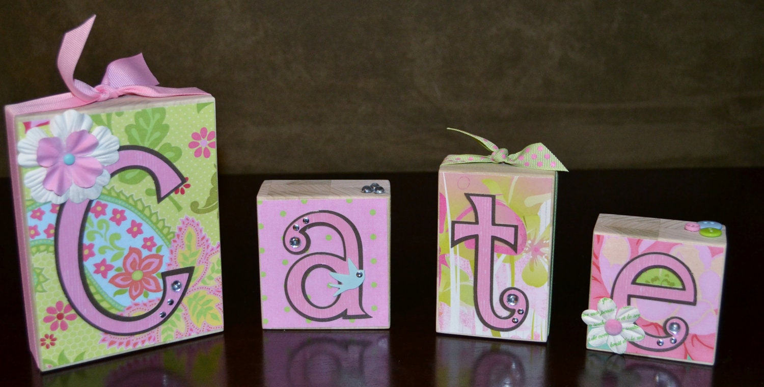 name blocks, girl's room  custom blocks, Photo Shoot Prop, Baby Shower Gift, Nursery Decor, Newborn Photo Prop, Wood Name Blocks