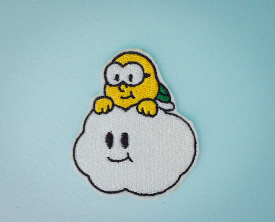 Lakitu- Nintendo Throwback Embroidered Iron-on Mario Brothers Patch