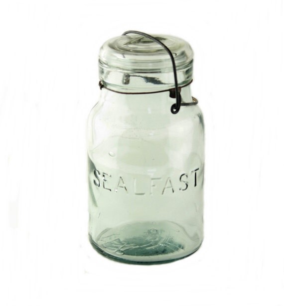 Vintage Foster Sealfast Quart Size Canning Jar by TheGlassLily