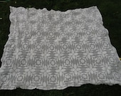 Vintage White Linen Tablecloth Coverlet for that Special Day Beautifully Made