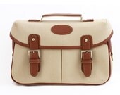 C111 Tan Canvas Camera Bag w/ Shoulder Strap