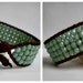 Beaded Leather Cuff, Mermaid's Tail Seafoam Stardust, pale turquoise, Boho chic, Beach