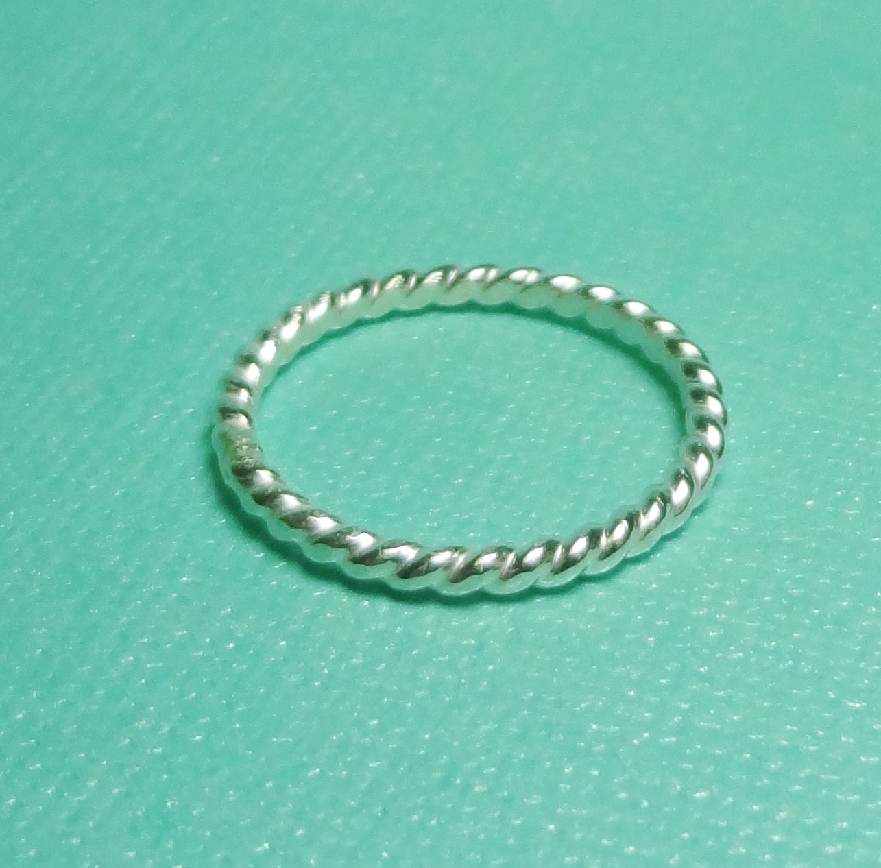 Thick Sterling Silver Twisted Rope Stacking Ring