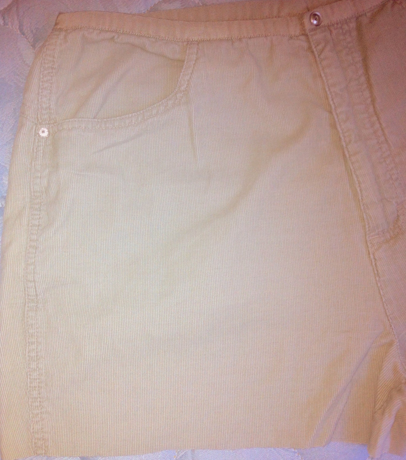 Cordoroy Beige Shorts Cut Distressed High Waisted Denim Jean Shorts Size 12