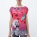 Boy with owl- neon pink and gray chiffon top