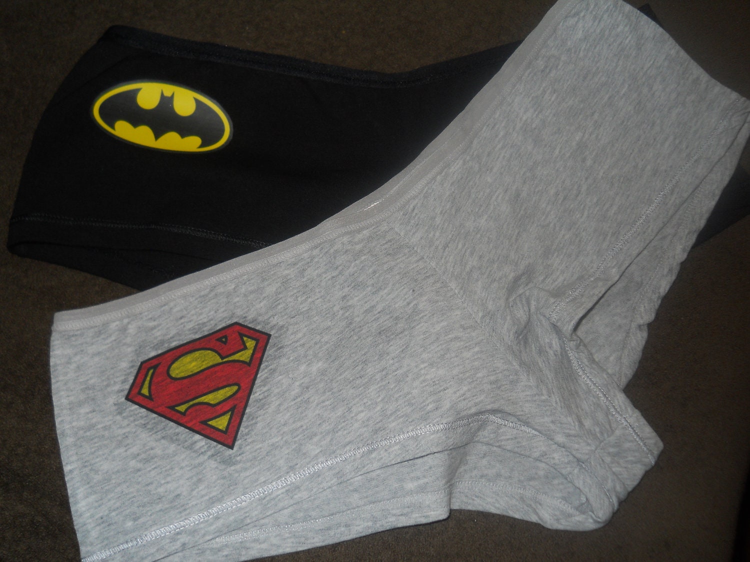 Superhero Panty Set. Batman And Superman. Customize By Size And Style.