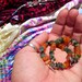 Raw Baltic Amber and Green Agate Anklet