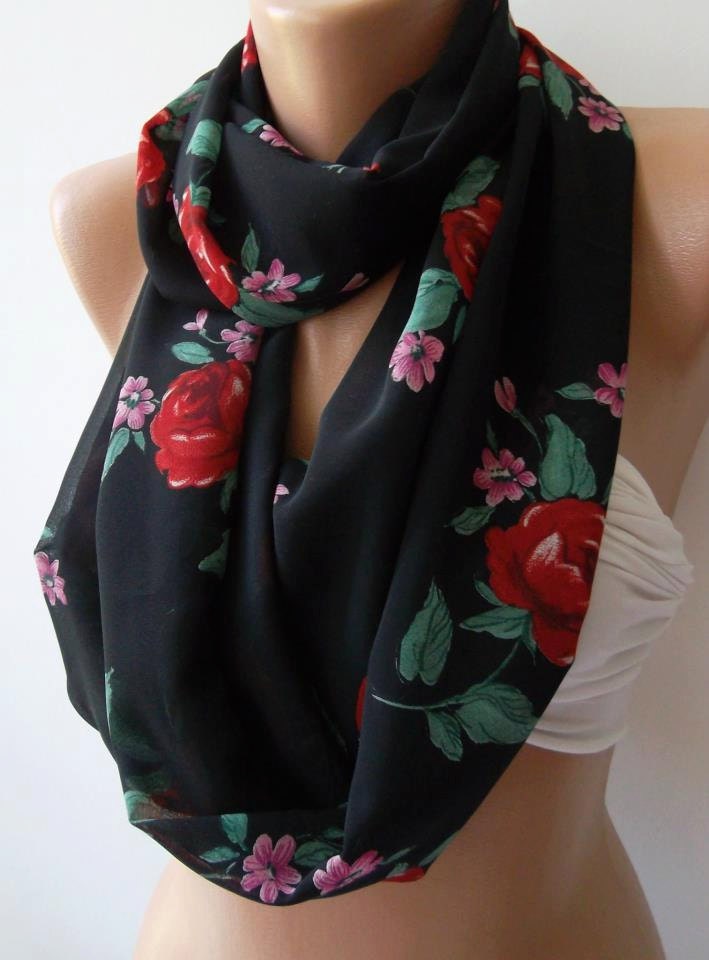 Infinity Scarf Loop Scarf Circle Scarf - It made with good quality CHIFFON fabric....small size infinity
