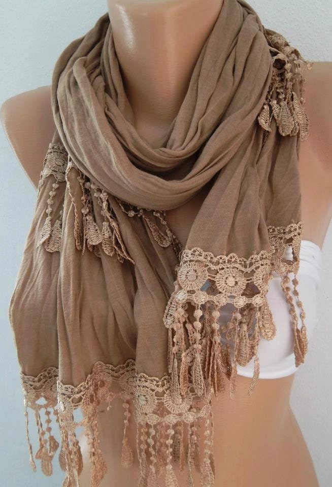 Georgeus Scarf  Elegant  Scarf Feminine Scarf Caramel Scarf