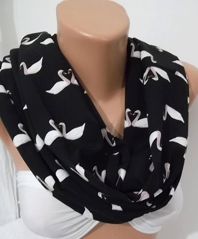 Circle Scarf Infinity Scarf Tube scarf... It made with good quality Cotton jersey fabric Swan Lace