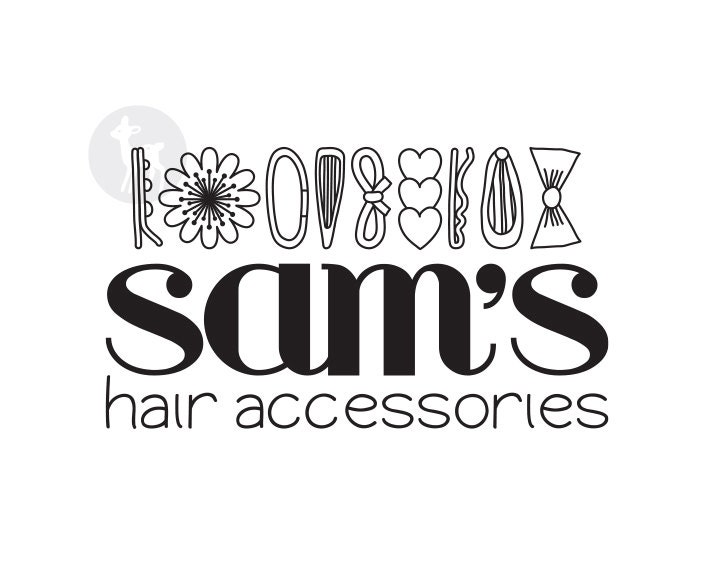 Ready Made, Simple and Cute Hair Clip illustrations Logo Design for your Business (OAK design)