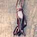 Crystal Necklace - Leather Fringe Necklace - Bohemian Jewelry