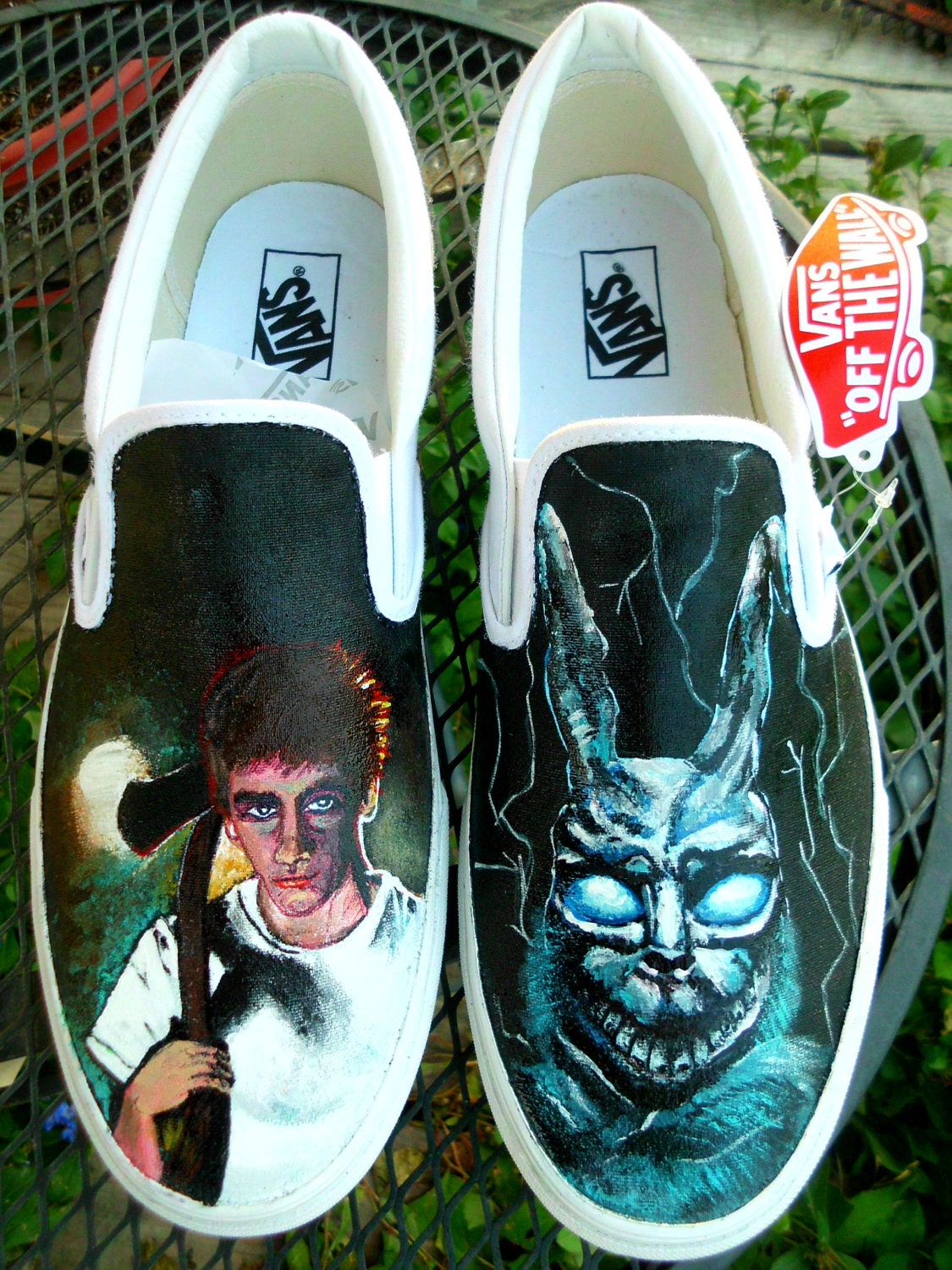 Donnie Darko Custom Painted Toms or Vans Canvas Slip On Shoes Men Women Child Any Size