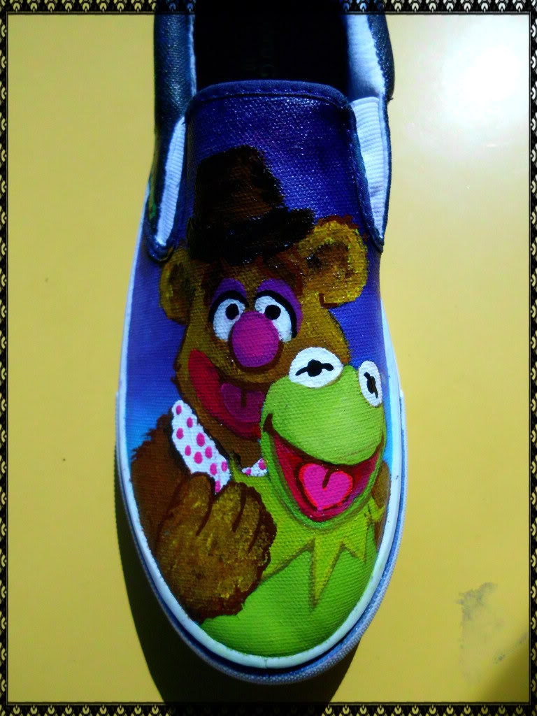 Custom Painted Muppet Shoes Animal, Kermit, Fozzie The Bear Any Characters, Womens Children Mens Toms Vans Converse Keds