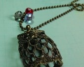 Large Owl PendantNecklace by vintagerust
