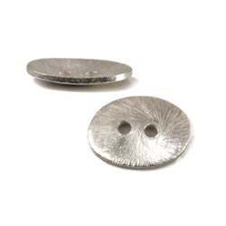 Sterling Silver Plated 16mm Oval Bead Brushed Oval Button, 10 Pcs Item: 434712
