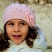 Baby Pink Girl Beane with Large Baby Pink Flower