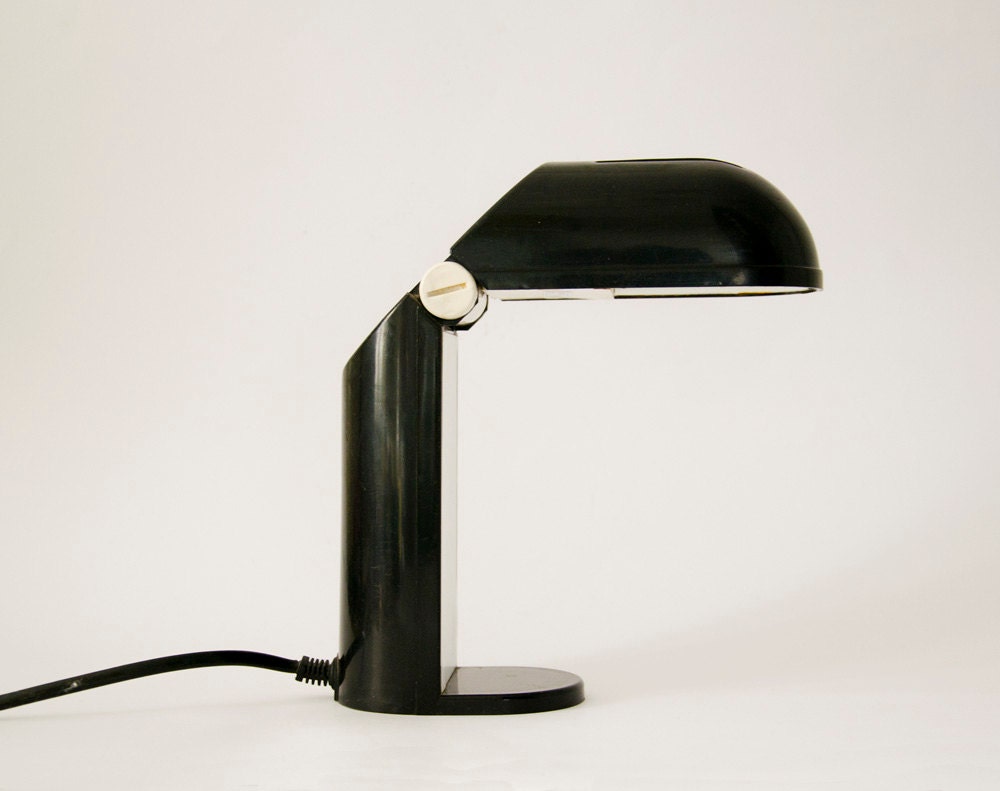 Vintage Folding Table Lamp 1970 Black an White