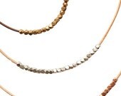 Leather String With Geometric Beads
