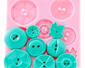 Vintage Button Mold - Makes 8 Buttons - Fondant button mold - Chocolate Button Mold - Food safe button mold - Flexible Silicone Mold
