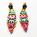 Hand Painted Vintage Neon Rhinestone Earrings OOAK