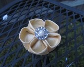 Dog Collar Flower - Buttercup Yellow Kanzashi Dog Collar Accessory