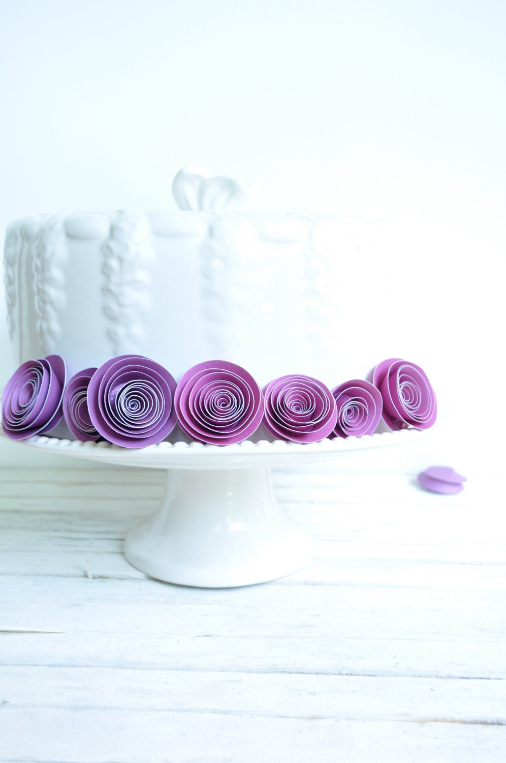 Purple Paper Flowers Set of 25 Flowers