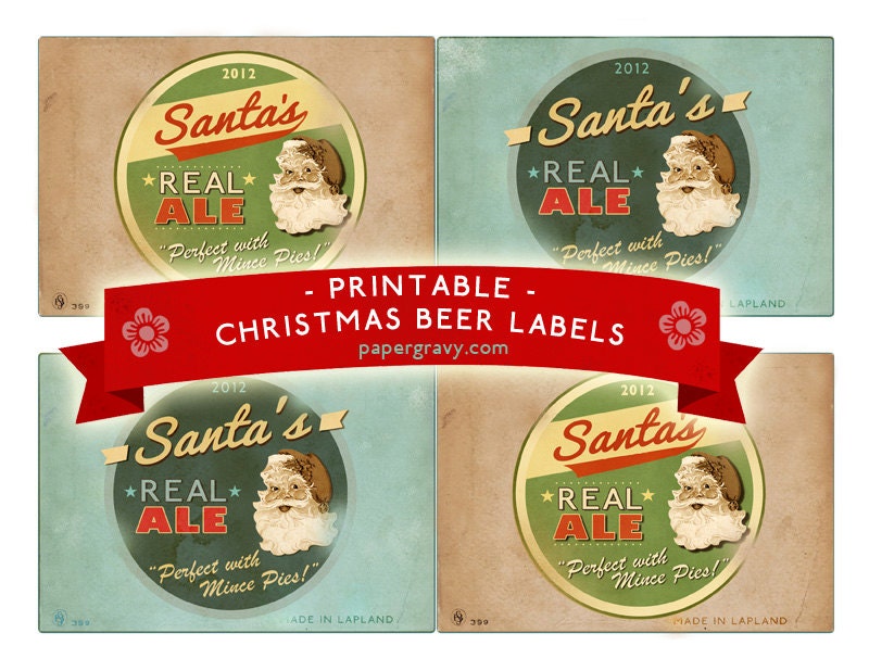 PRINTABLE Retro Christmas BEER Bottle Labels 2012 Il_570xn