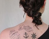 a'hoy matey- nautical tattoo pack- 5 temporary tattoos
