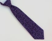 Boys Tie- Purple Scroll  - size newborn-7 years