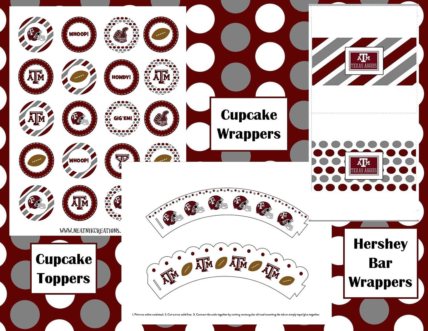 Texas A&M Aggie Printable Football Party Pack