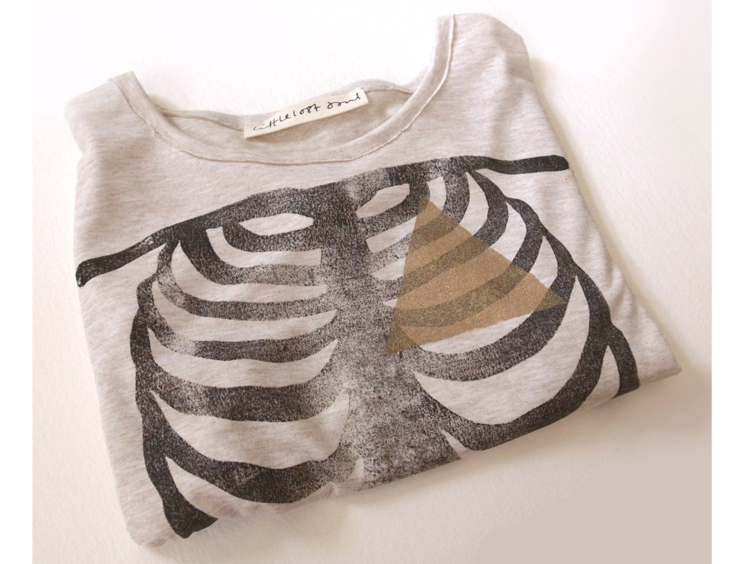 Geometry Of The Heart - Hand Printed Vest - Cream Marl Size Medium