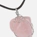 Rose Pink Quartz Wrapped Pendant Necklace