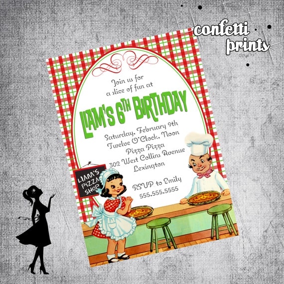 Birthday Invitation - PIZZA PARTY Printable Il_570xn